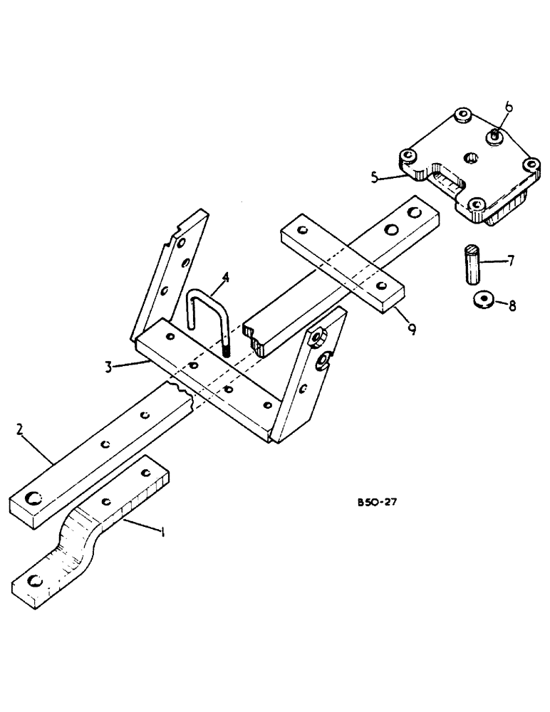 Схема запчастей Case IH 585 - (09-020) - SWINGING DRAWBAR (12) - FRAME