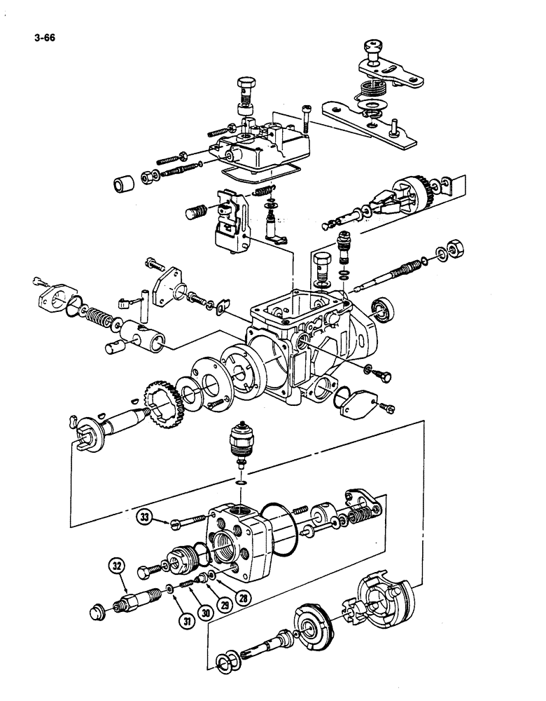 Схема запчастей Case IH 782 - (3-66) - FUEL INJECTION PUMP, D358 DIESEL ENGINE (02) - FUEL SYSTEM