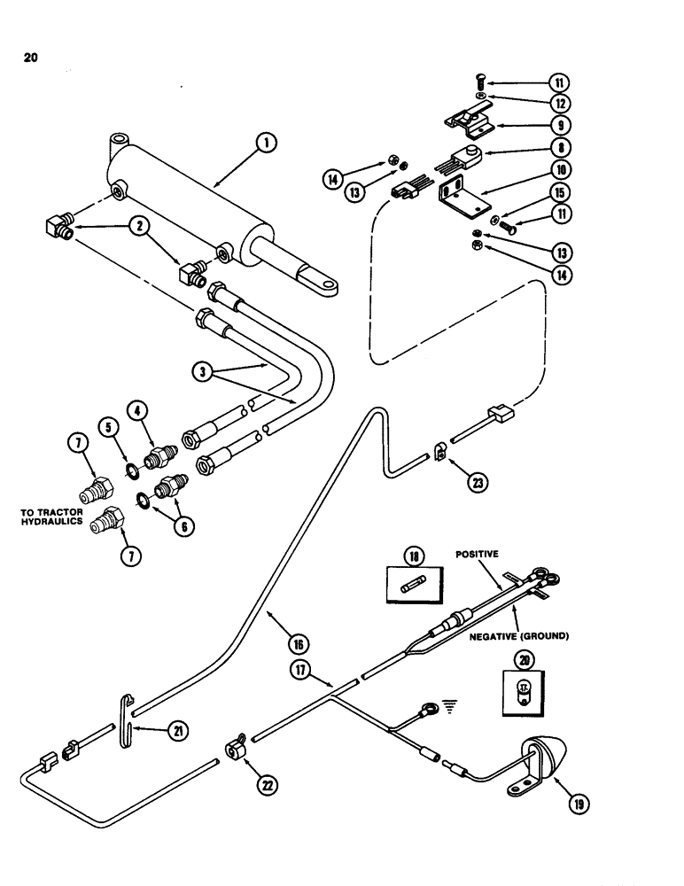 Схема запчастей Case IH 3640 - (20) - HYDRAULIC TWINE TIE SYSTEM 