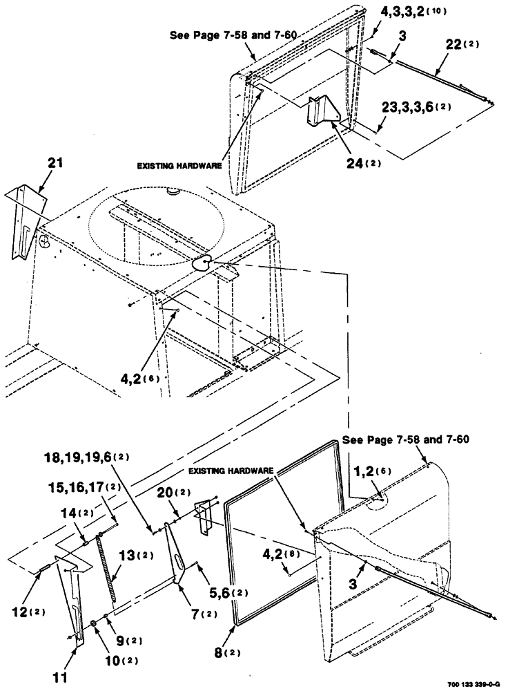 Схема запчастей Case IH 8860 - (07-56) - DOOR MOUNTING ASSEMBLIES (90) - PLATFORM, CAB, BODYWORK AND DECALS