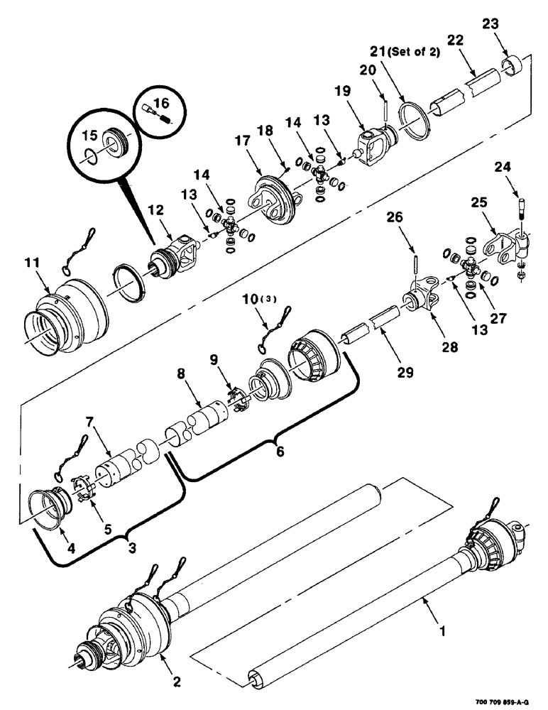 Схема запчастей Case IH 8455T - (2-02) - IMPLEMENT DRIVELINE ASSEMBLY, BONDIOLI, SERIAL NUMBER CFH0080001 THROUGH CFH0080365 Driveline