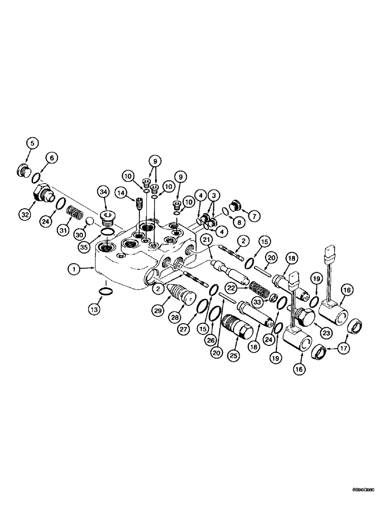 Схема запчастей Case IH MX200 - (8-056) - HITCH VALVE ASSEMBLY (08) - HYDRAULICS