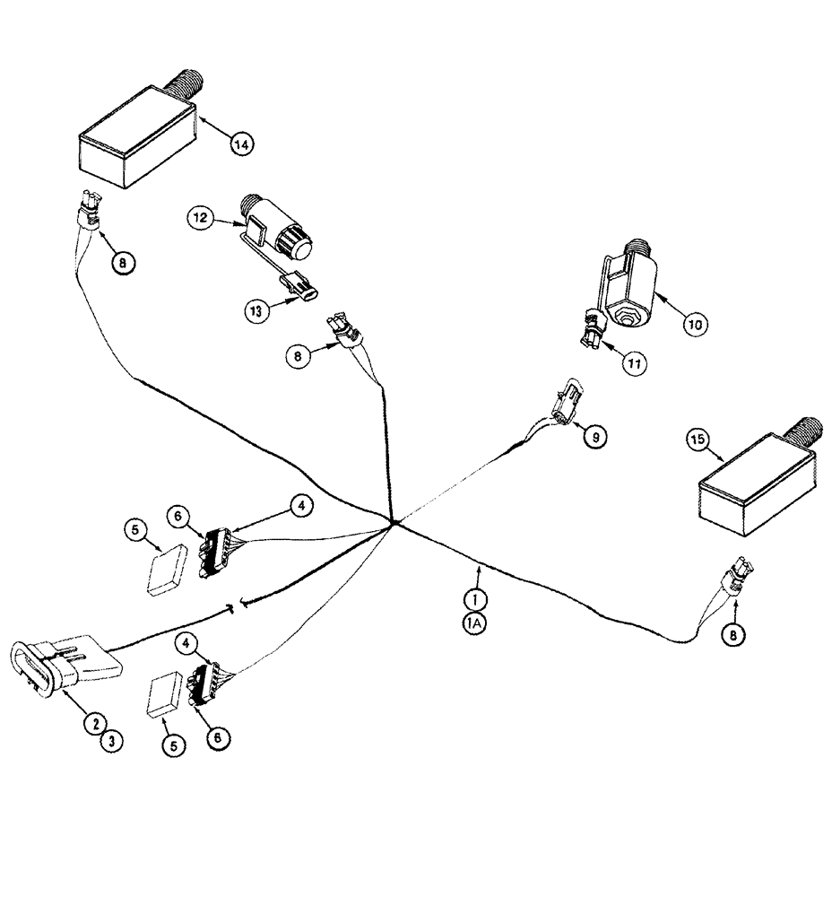 Схема запчастей Case IH CPX610 - (04-15) - HARNESS, POWER GUIDE AXLES (06) - ELECTRICAL SYSTEMS