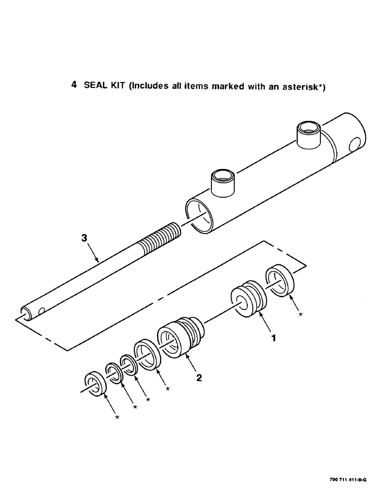 Схема запчастей Case IH 8465T - (9-44) - HYDRAULIC CYLINDER ASSEMBLY, 700711411 HYDRAULIC CYLINDER ASSEMBLY COMPLETE Decals & Attachments