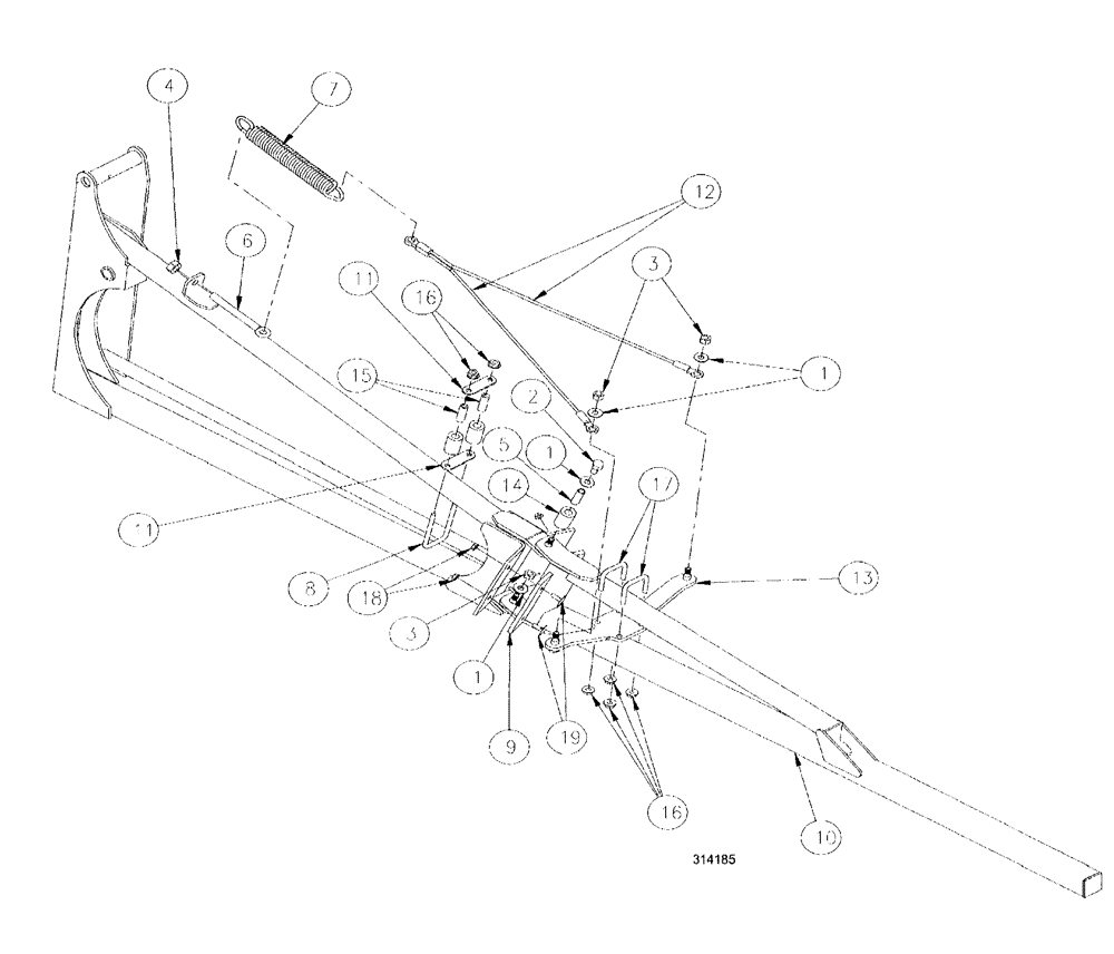 Схема запчастей Case IH SPX3200 - (08-022) - BOOM BREAKAWAY ASSEMBLY - 80 (78) - SPRAYING