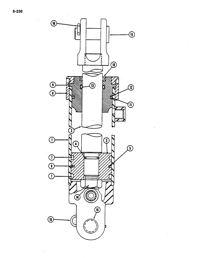 Схема запчастей Case IH 782 - (8-230) - DRUM LIFT CYLINDER (07) - HYDRAULICS