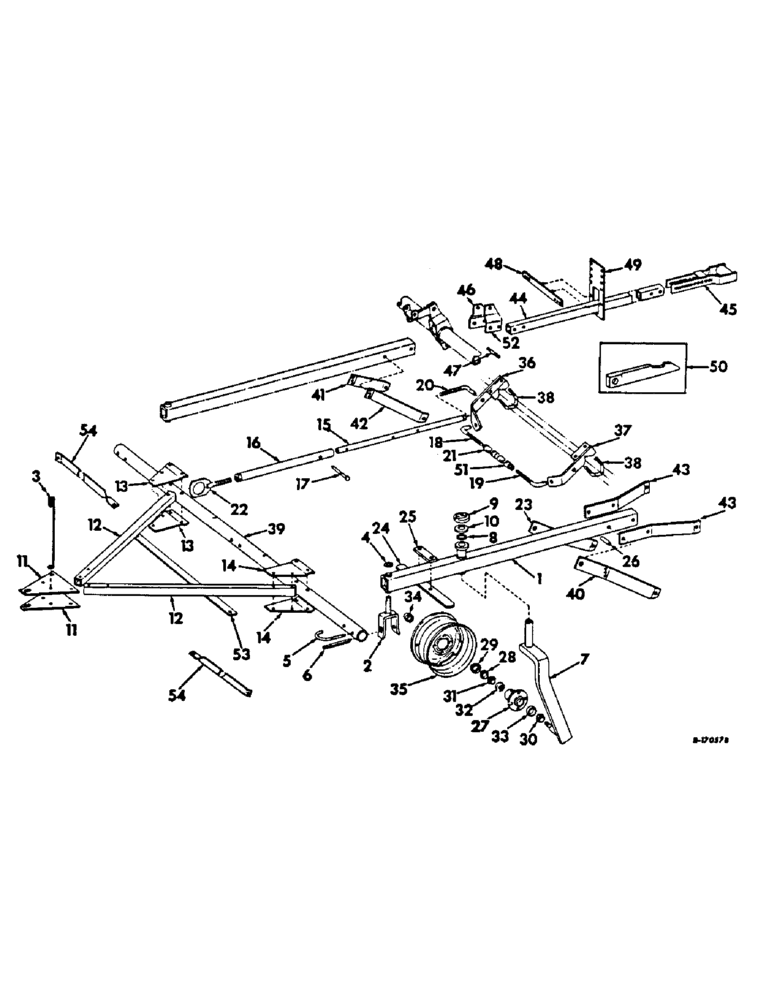 Схема запчастей Case IH 58-SERIES - (P-57) - DUPLEX HITCH ATTACHMENT, FOR 6 ROW PLANTERS, 1967 AND SINCE 