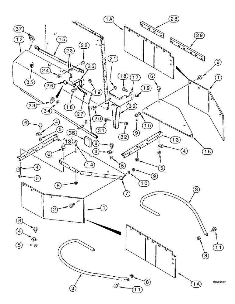 Схема запчастей Case IH 2188 - (9F-06) - STRAW SPREADER, SHIELDS (19) - STRAW SPREADER & CHOPPER