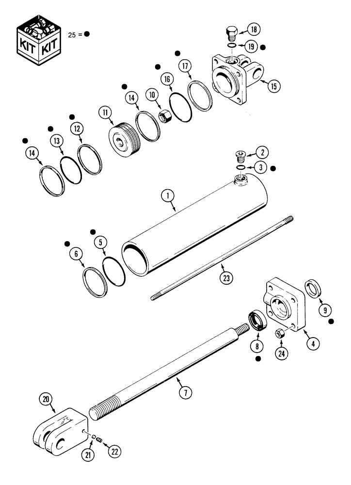 Схема запчастей Case IH 5500 - (8-16) - HYDRAULIC CYLINDER, 1282326C92, DRIVE/GAUGE WHEEL LIFT AND CART WHEEL LIFT (1ST DATE RANGE) (08) - HYDRAULICS