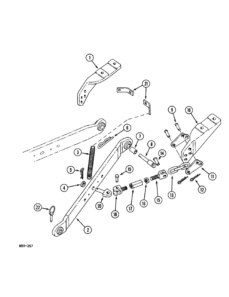 Схема запчастей Case IH 248 - (9-776) - LOWER LINKS - THREE POINT HITCH, VERSION WITH OUTSIDE CHECK CHAINS, 248, 385, 485 (09) - CHASSIS