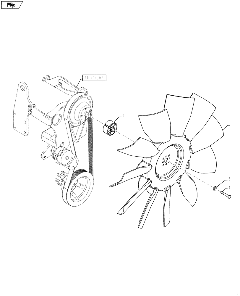 Схема запчастей Case IH TITAN 4530 - (10.414.01) - FAN ASSEMBLY (10) - ENGINE