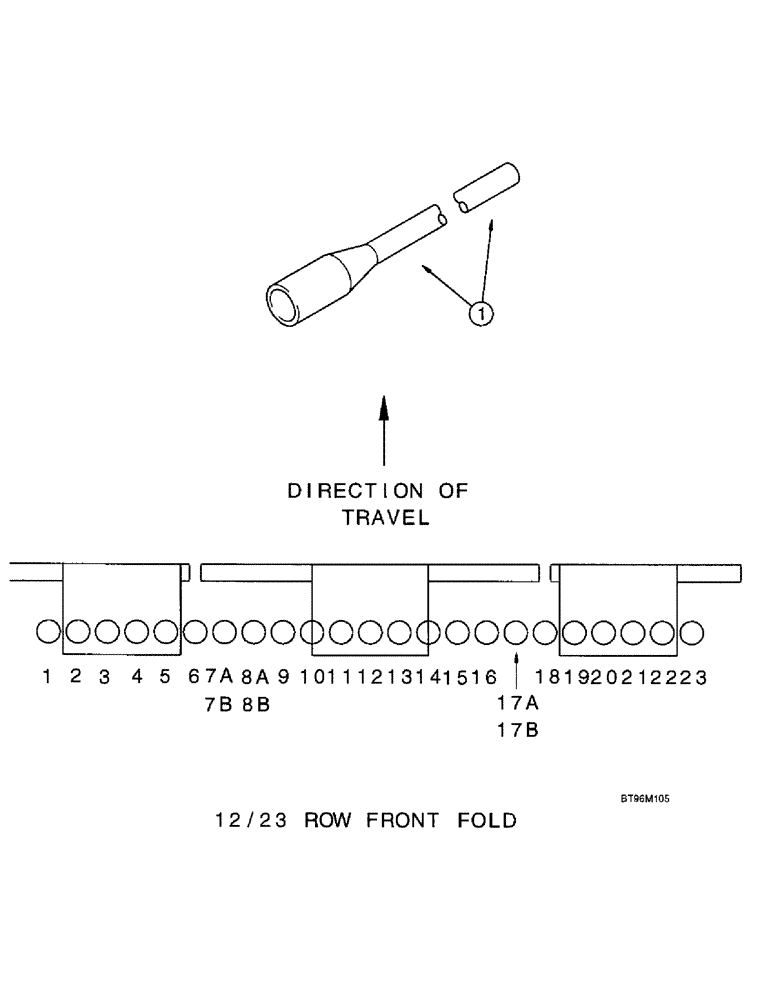 Схема запчастей Case IH 955 - (9C-72) - SEED DELIVERY TUBE, 12/23 SOLID ROW CROP - FRONT FOLD (09) - CHASSIS/ATTACHMENTS