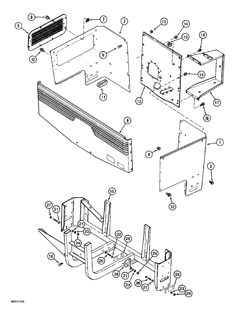 Схема запчастей Case IH 955 - (9C-02) - SEED MODULE HOUSING (09) - CHASSIS/ATTACHMENTS