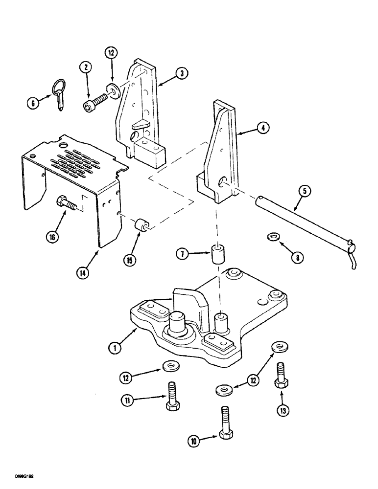 Схема запчастей Case IH 5150 - (9G-094) - HITCH - PITON FIXE SUPPORT (09) - CHASSIS/ATTACHMENTS