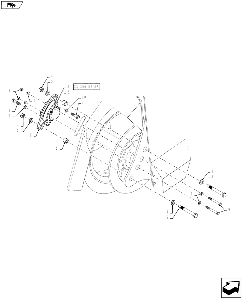 Схема запчастей Case IH TITAN 3530 - (33.300.03[01]) - FRONT BRAKE CALIPER ASSEMBLY, BSN YCT033001 (33) - BRAKES & CONTROLS