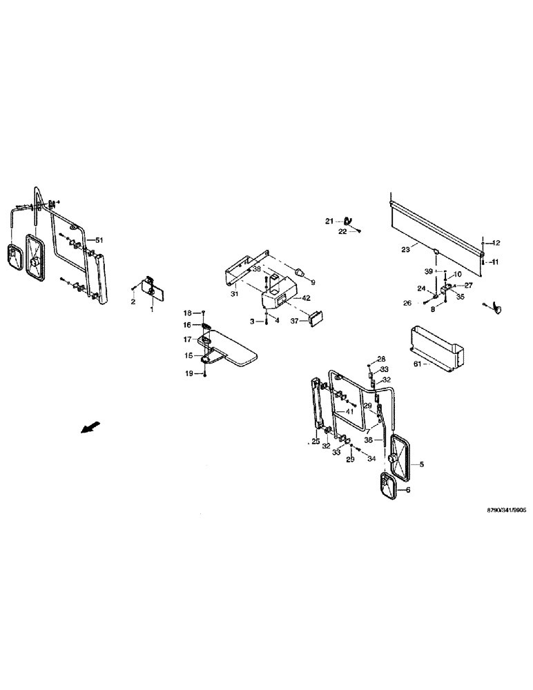 Схема запчастей Case IH 8790 - (080) - CAB, INTERIOR EQUIPMENT (90) - PLATFORM, CAB, BODYWORK AND DECALS