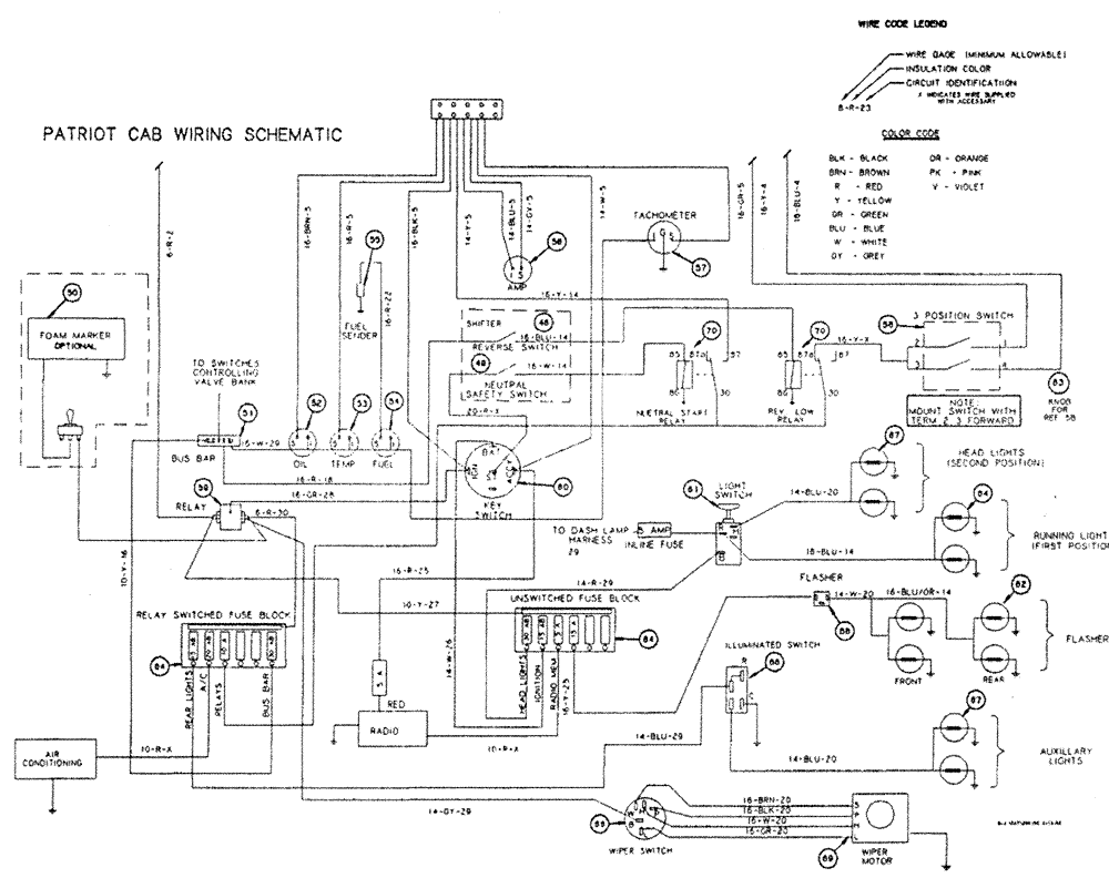 Схема запчастей Case IH PATRIOT - (12-002) - WIRING SCHEMATIC - CAB (S/N 05920092 AND UP) (06) - ELECTRICAL