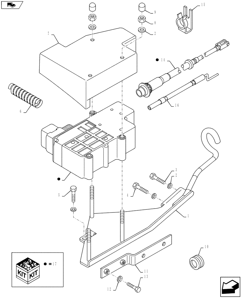 Схема запчастей Case IH PUMA 130 - (33.110.01) - ELECTRONIC PARK LOCK (33) - BRAKES & CONTROLS