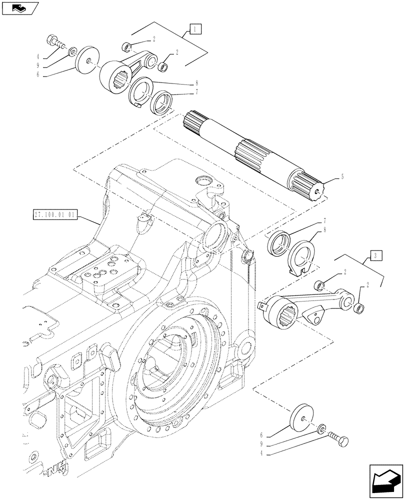 Схема запчастей Case IH PUMA 145 - (35.134.01) - VAR - 390909, 332909, 743695 - HYDRAULIC LIFT - ROCKSHAFT & LIFT ARMS - L/ APUH (35) - HYDRAULIC SYSTEMS