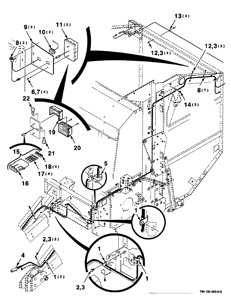 Схема запчастей Case IH RS551 - (4-12) - ELECTRICAL ASSEMBLY, TAILLIGHTS (06) - ELECTRICAL