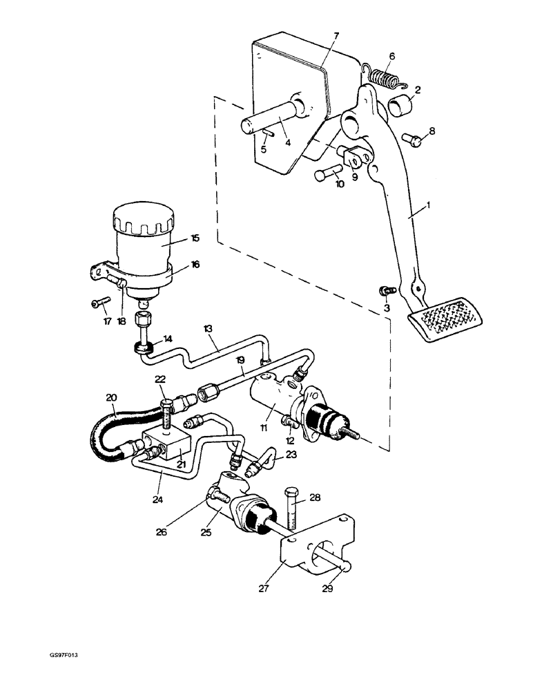 Схема запчастей Case IH 885 - (6-12) - CLUTCH RELEASE MECHANISM, HYDRAULIC COMPONENTS, 885LP, 885Q, 885QH AND 885SK TRACTORS (06) - POWER TRAIN