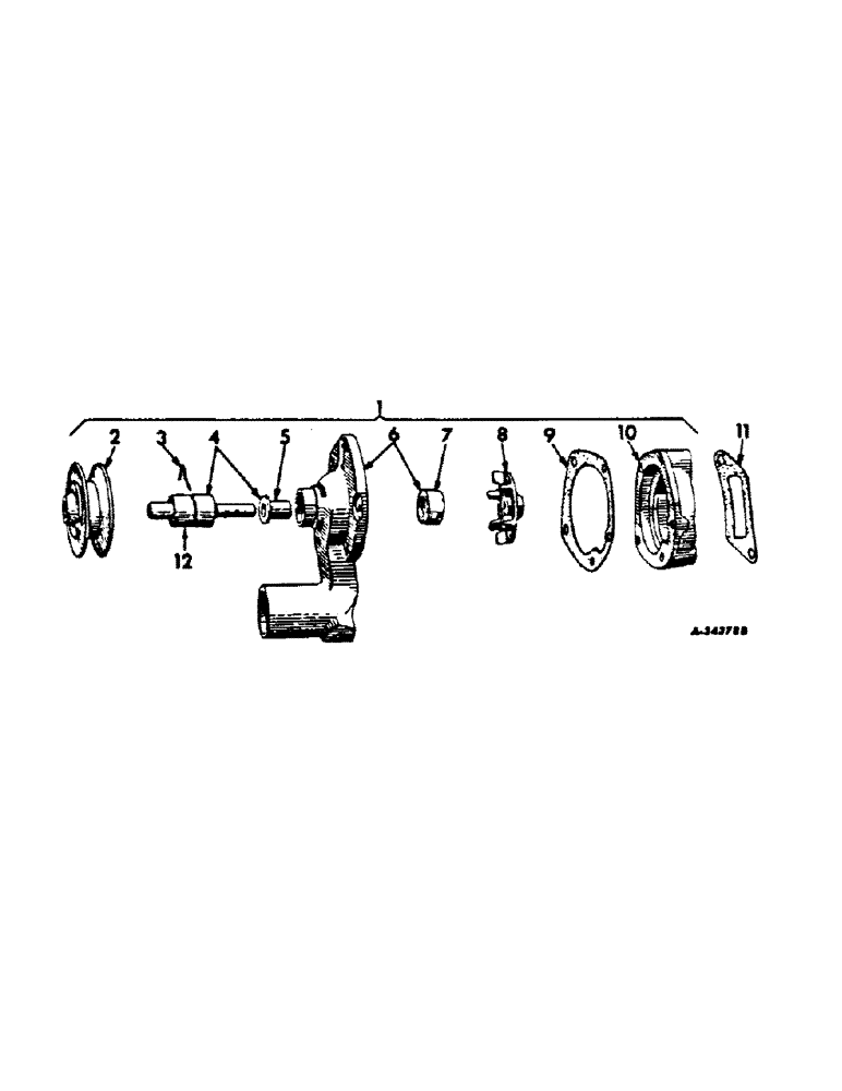 Схема запчастей Case IH C-123 - (B-15) - WATER PUMP, 100, 100HC, 130, 130HC TRACTORS AND 57 TWINE OR WIRE BALERS 