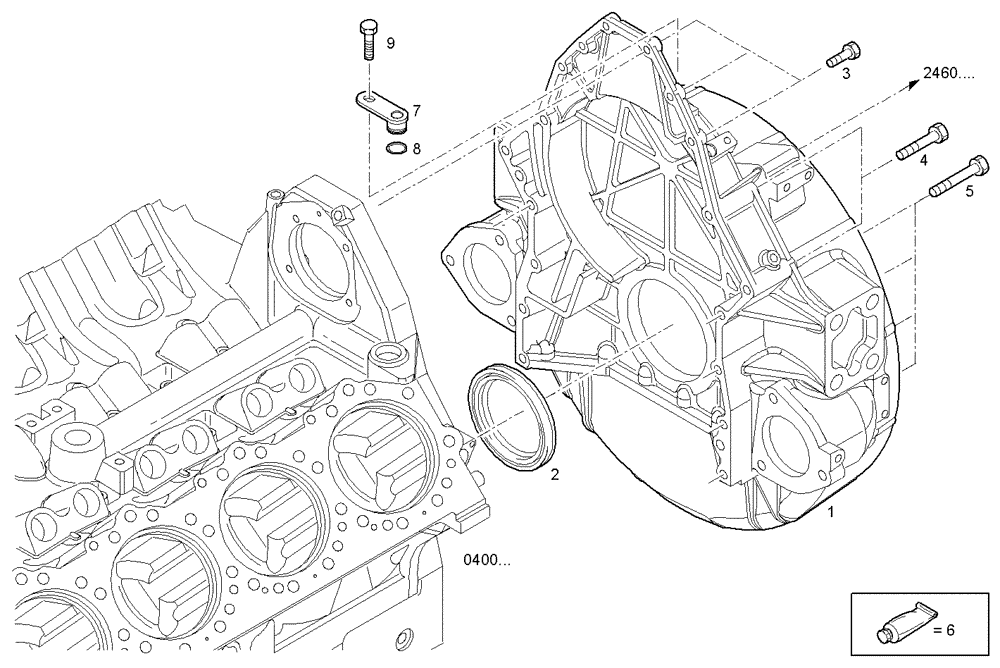 Схема запчастей Case IH FVAE2884X B200 - (0435.008) - FLYWHEEL HOUSING 