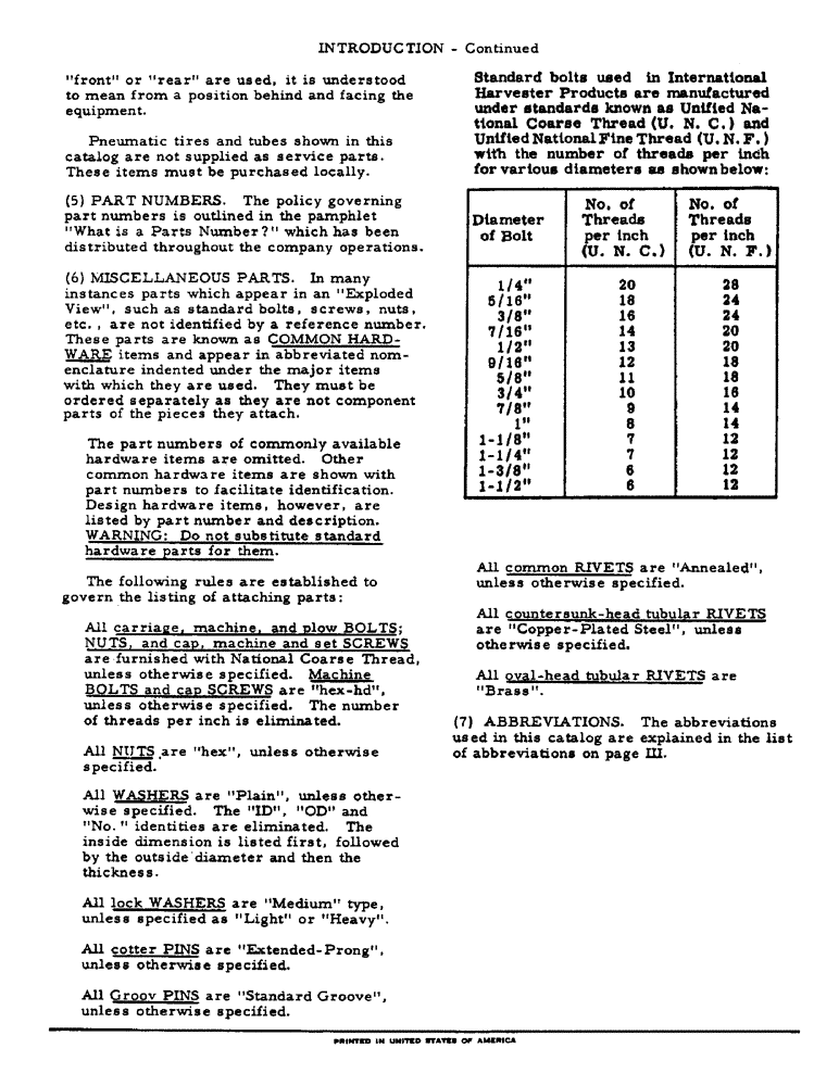 Схема запчастей Case IH 249 - (4) - INTRODUCTION-CONTINUED 