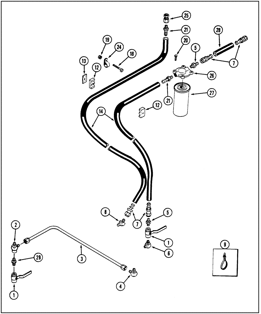 Схема запчастей Case IH 9260 - (3-008) - FUEL LINES, 9250 AND 9260 TRACTORS, P.I.N. JCB0028400 THROUGH JEE0033500 (03) - FUEL SYSTEM