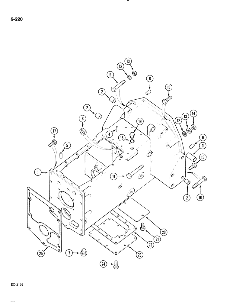 Схема запчастей Case IH 885 - (6-220) - CLUTCH HOUSING AND CONNECTIONS (06) - POWER TRAIN