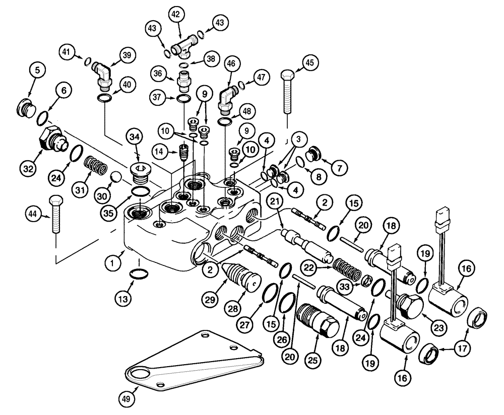 Схема запчастей Case IH MX170 - (08-11) - HITCH VALVE ASSEMBLY (35) - HYDRAULIC SYSTEMS