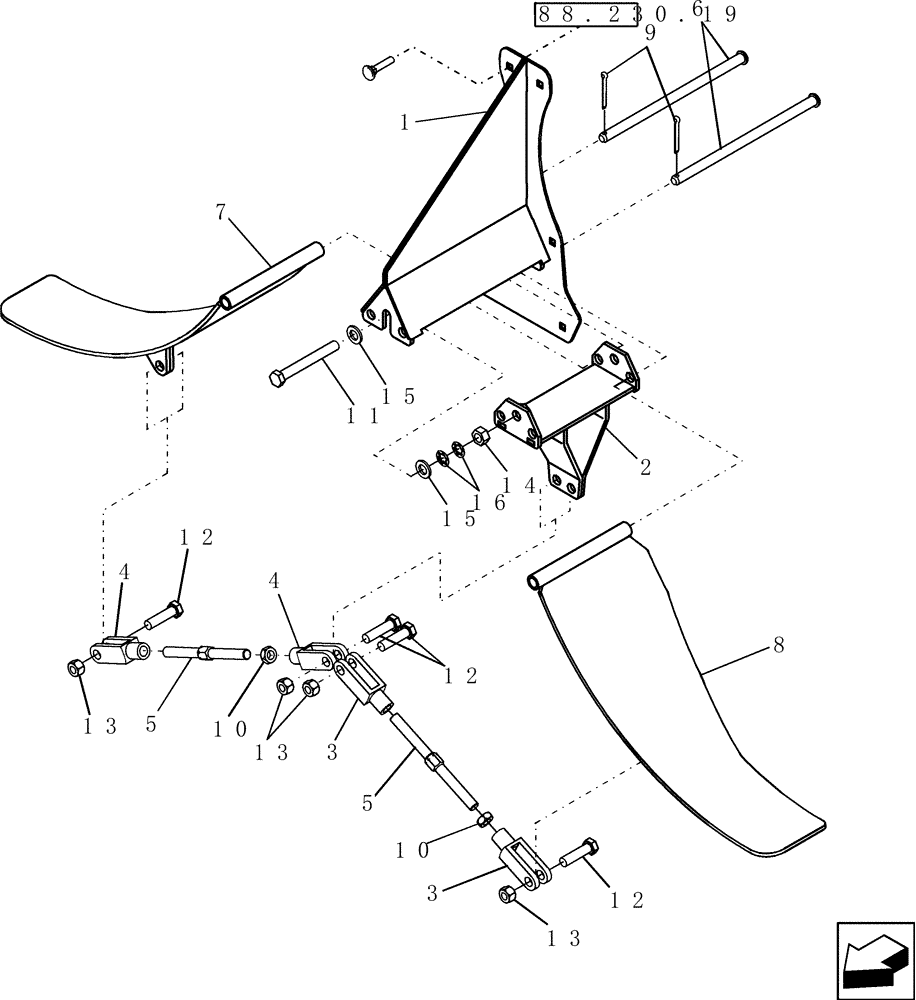 Схема запчастей Case IH 8010 - (88.230.20) - ADJUSTABLE DISTRIBUTOR (88) - ACCESSORIES