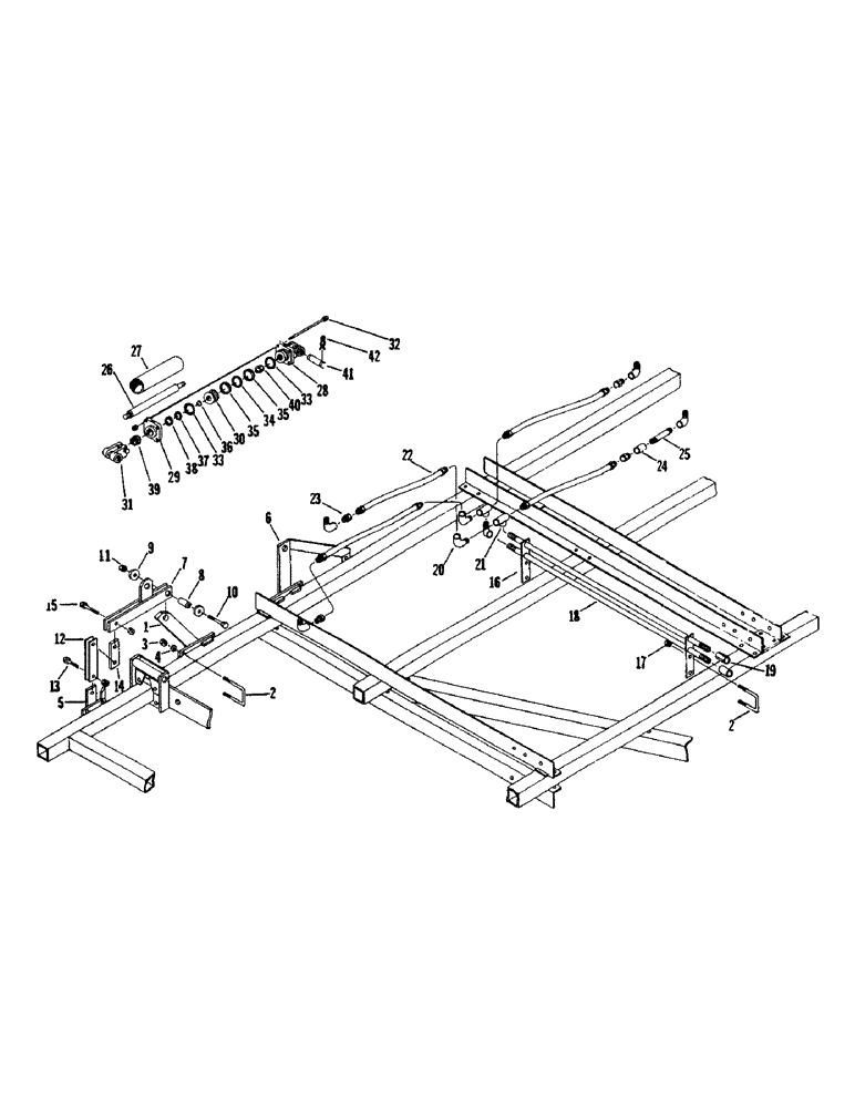 Схема запчастей Case IH 1200M-SERIES - (040) - HYDRAULIC WING LIFT, HYDRAULIC WING LIFT PIPE, HYDRAULIC CYLINDER, NEW AND OLD STYLE 