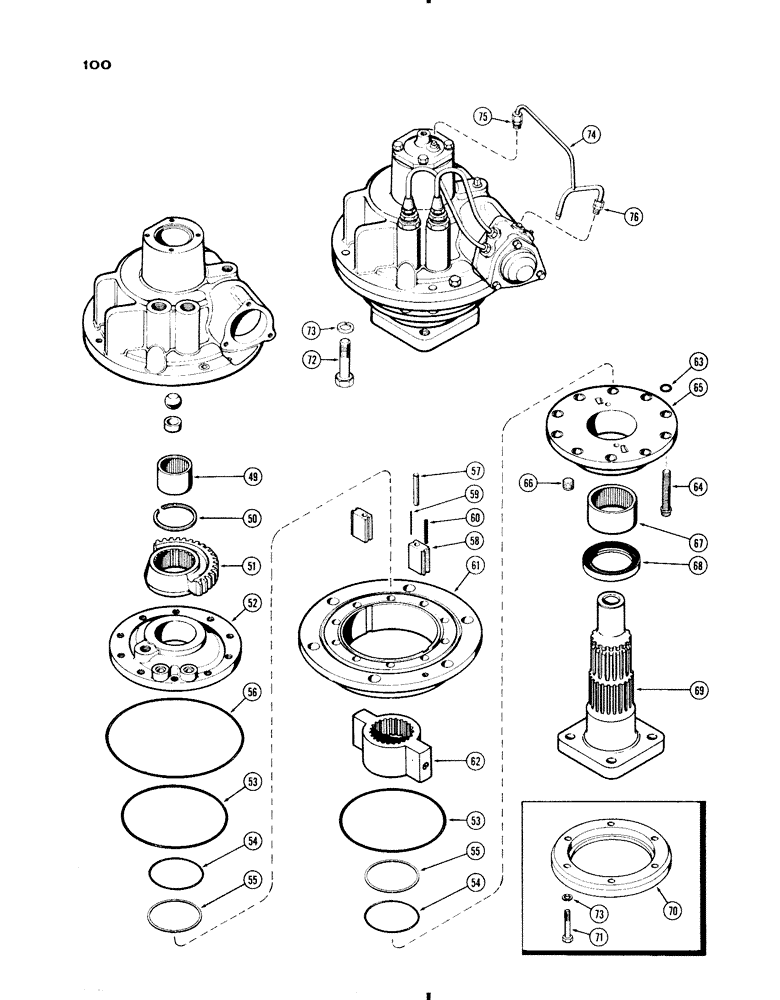 Схема запчастей Case IH 830-SERIES - (100) - A33058 POWER STEERING GEAR, 830 GEN. PURP. AND HI-CLR. (05) - STEERING