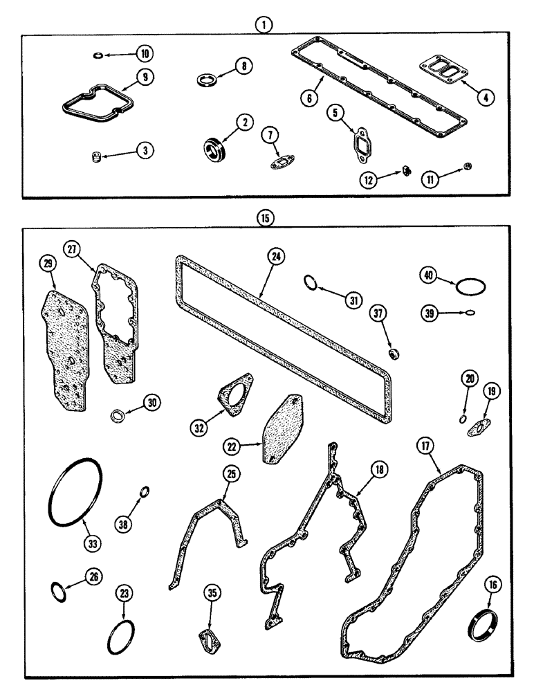 Схема запчастей Case IH 1896 - (2-38) - ENGINE GASKET KITS, 6T-590 DIESEL ENGINE (02) - ENGINE