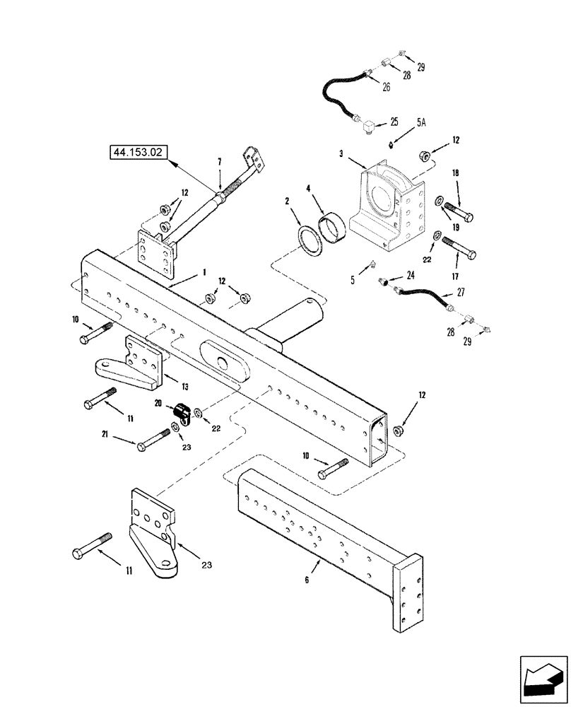 Схема запчастей Case IH 2588 - (44.151.03) - AXLE, STEERING - EXTENSIONS - POWER GUIDE AXLE - DUAL STEERING CYLINDER (44) - WHEELS