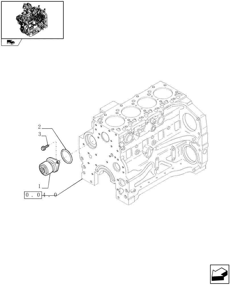 Схема запчастей Case IH FARMALL 85U - (0.32.0) - WATER PUMP (01) - ENGINE