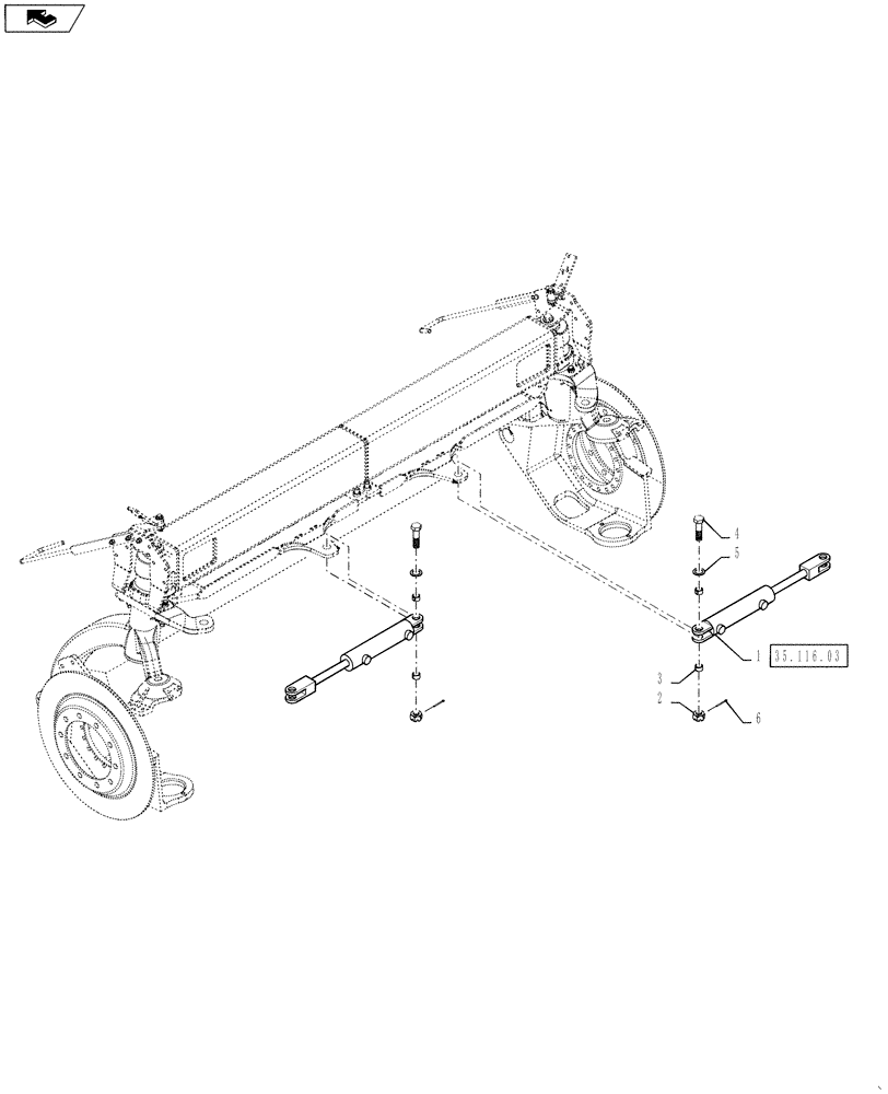 Схема запчастей Case IH 3230 - (41.216.01) - CYLINDER GROUP, 2 WHEEL STEER (41) - STEERING