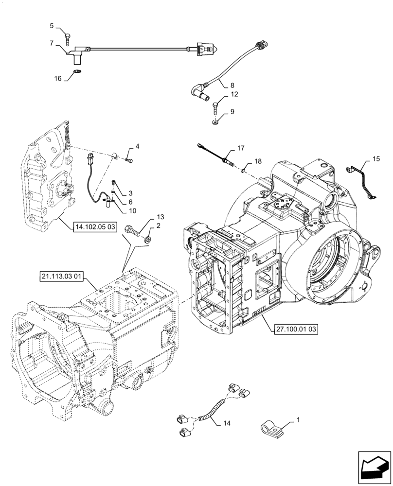 Схема запчастей Case IH MAGNUM 210 - (55.100.13) - ELECTRIC SYSTEM CONTROL, WITH CONTINUOUSLY VARIABLE TRANSMISSION (55) - ELECTRICAL SYSTEMS