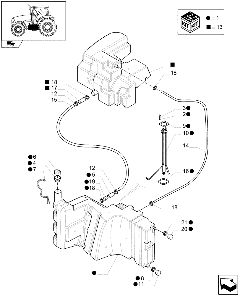 Схема запчастей Case IH PUMA 180 - (1.14.0[01]) - FUEL TANK - C7389 (02) - ENGINE EQUIPMENT