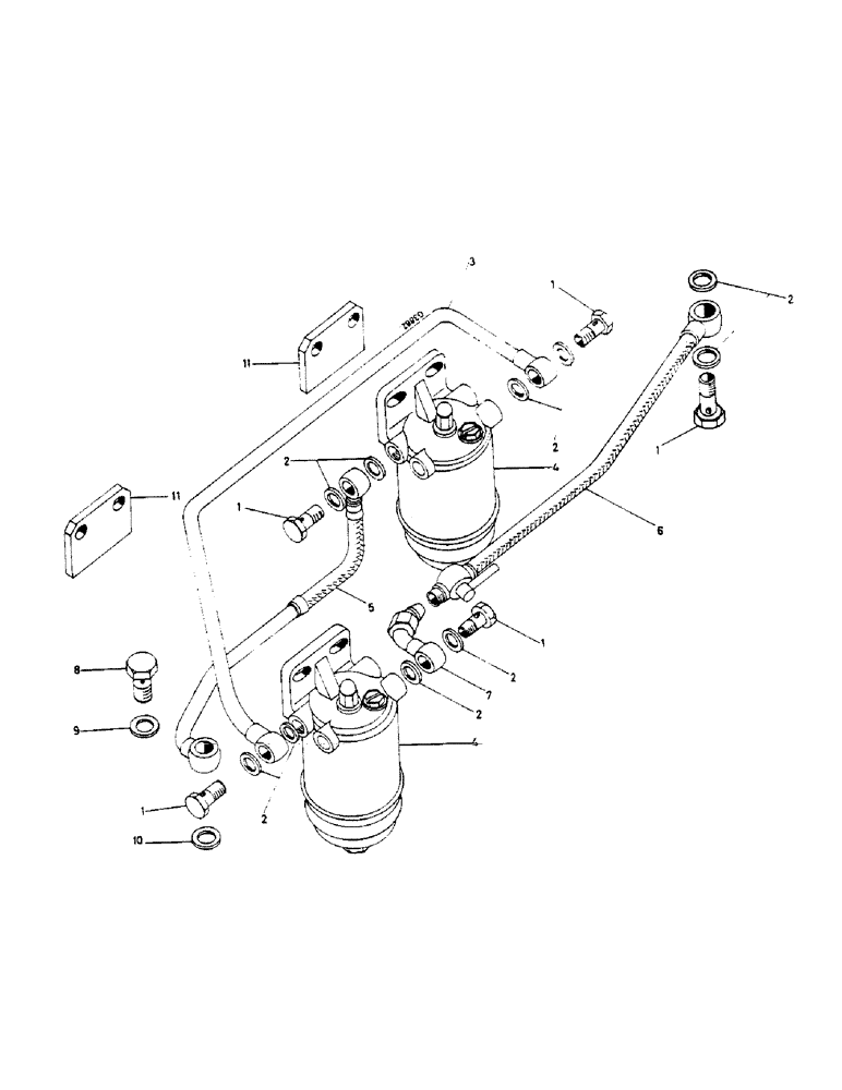 Схема запчастей Case IH 553 - (060) - FUEL FILTER AND PIPES - 553 (03) - FUEL SYSTEM