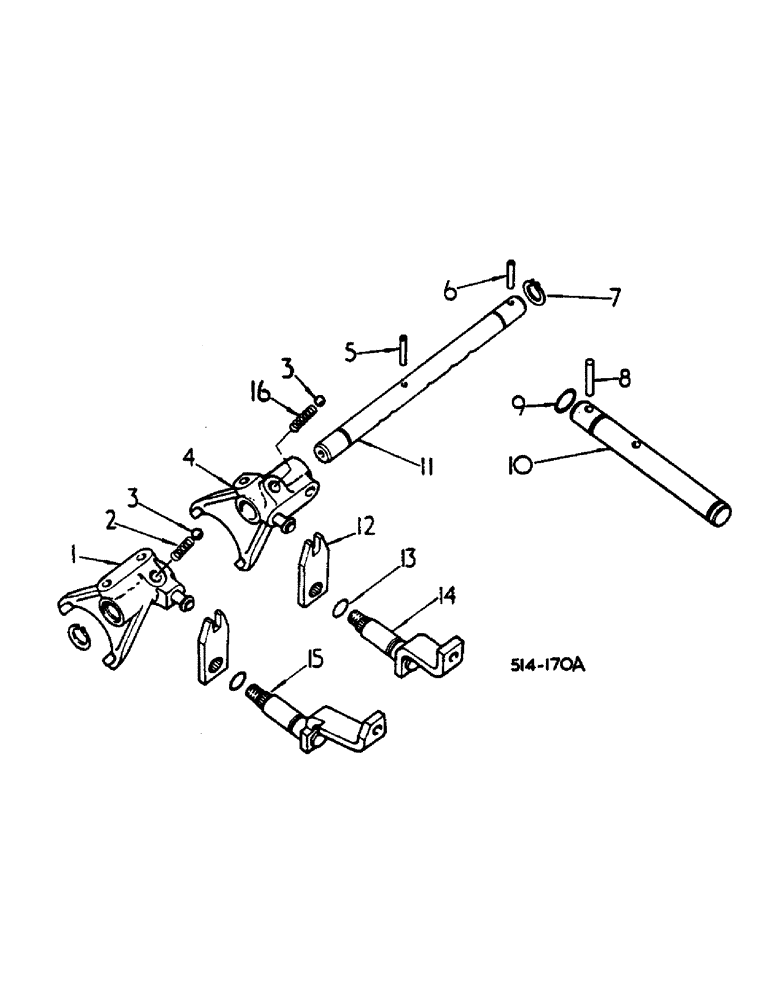 Схема запчастей Case IH 684 - (07-44) - DRIVE TRAIN, TRANSMISSION CONTROLS, INTERNAL, RANGE TRANSMISSIONS, 684 TRACTORS WITH Z PATTERN SHIFT (04) - Drive Train