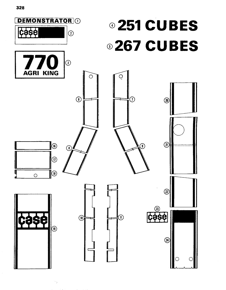 Схема запчастей Case IH 770 - (328) - DECALS, DEMONSTRATOR (09) - CHASSIS/ATTACHMENTS