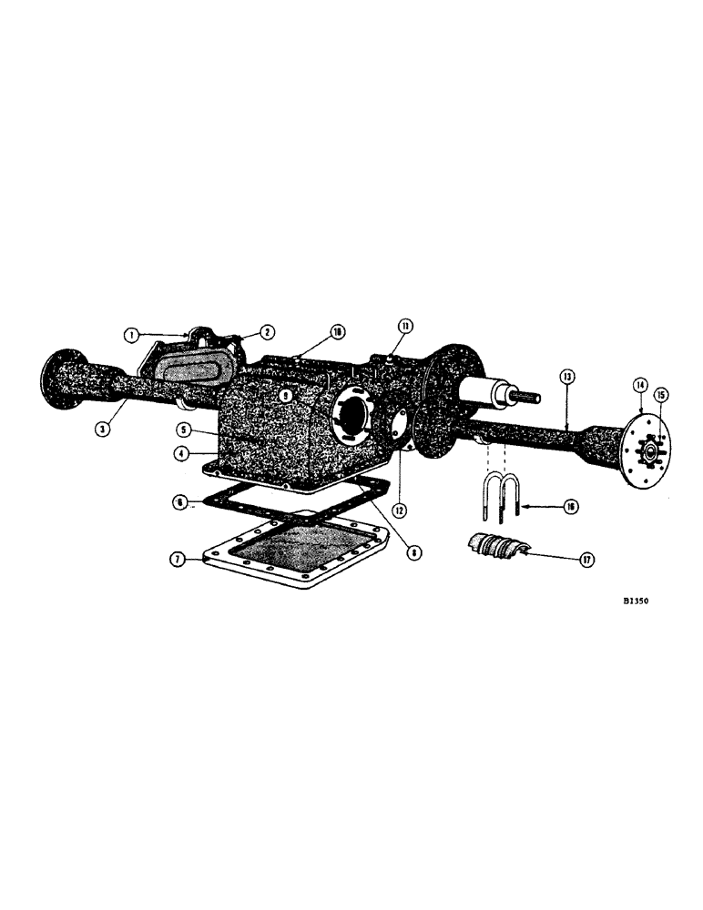 Схема запчастей Case IH 1060 - (280) - TRANSMISSION CASE AND AXLE HOUSING, GRAIN AND RICE TRACK COMBINES (21) - TRANSMISSION