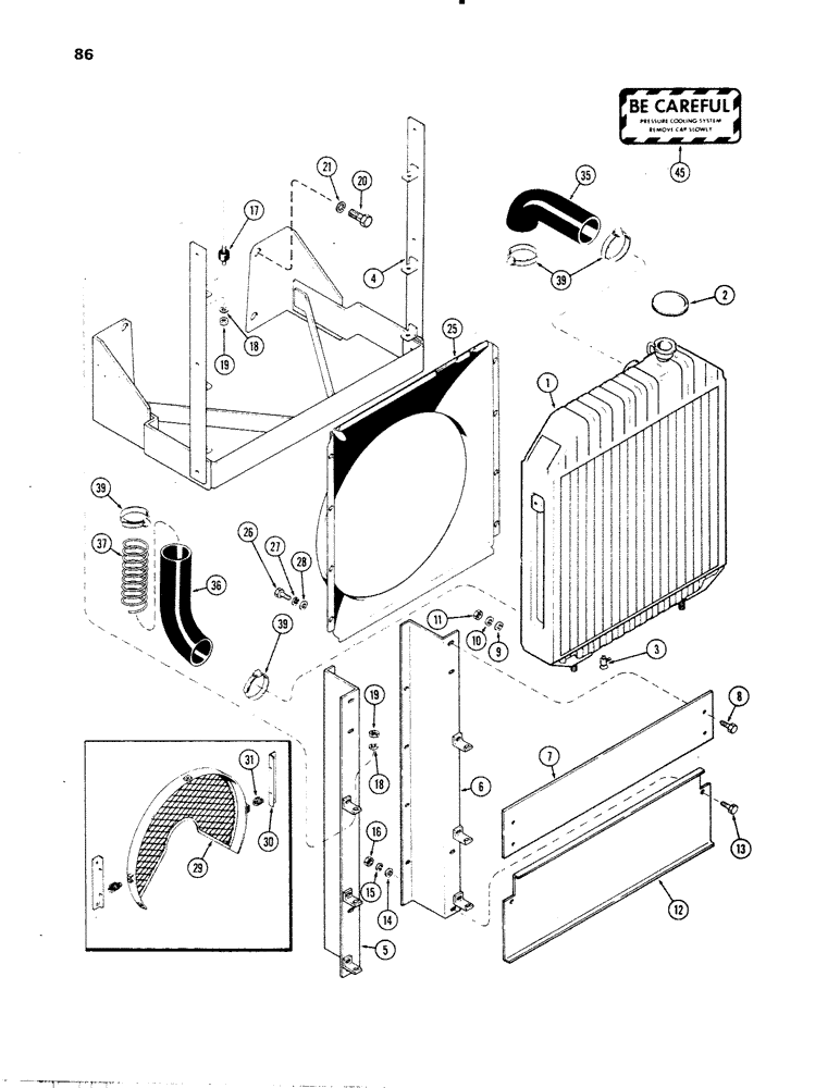 Схема запчастей Case IH 336D - (086) - COOLING SYSTEM, B AND C 