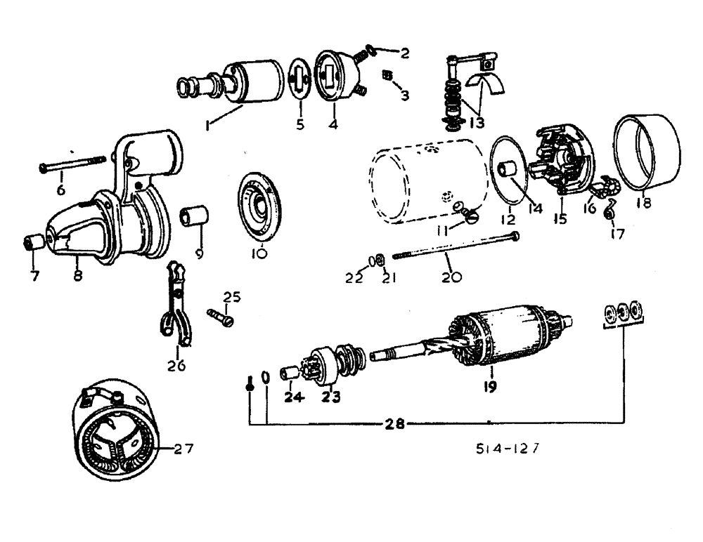 Схема запчастей Case IH 884 - (08-042) - STARTER MOTOR -BOSCH- (06) - ELECTRICAL