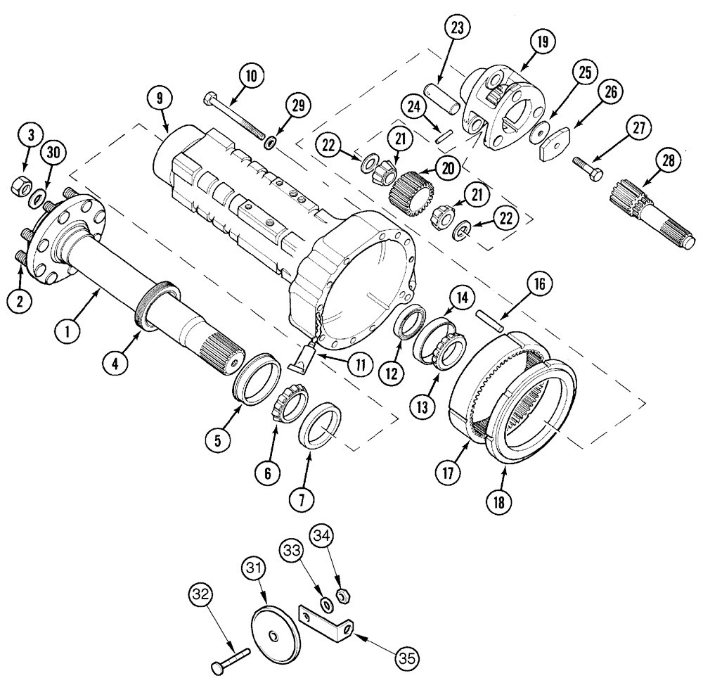 Схема запчастей Case IH C60 - (06-21) - REAR AXLE, CARRIER AND CONNECTIONS (06) - POWER TRAIN