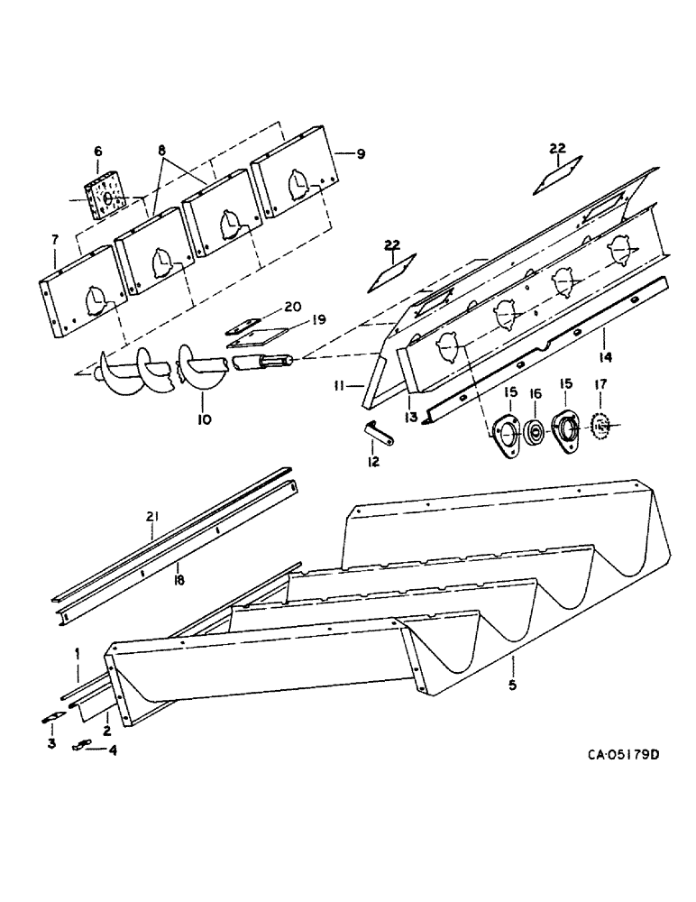 Схема запчастей Case IH 1440 - (23-01) - AUGER BED, SHOE AND SHOE SIEVE, AUGER BED Grain Pan, Shoe & Shoe Sieve