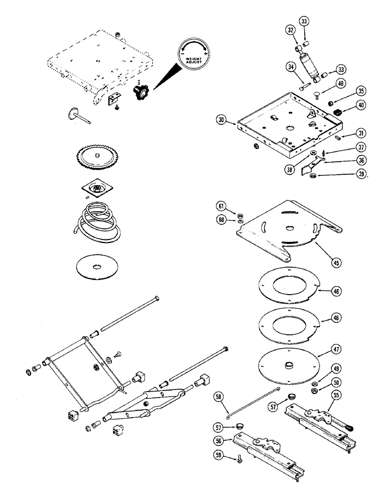 Схема запчастей Case IH 2470 - (456) - LOWER SEAT SUSPENSION, 15 DEGREE SWIVEL SEAT, P.I.N. 8792901 AND AFTER, CONTD (09) - CHASSIS/ATTACHMENTS