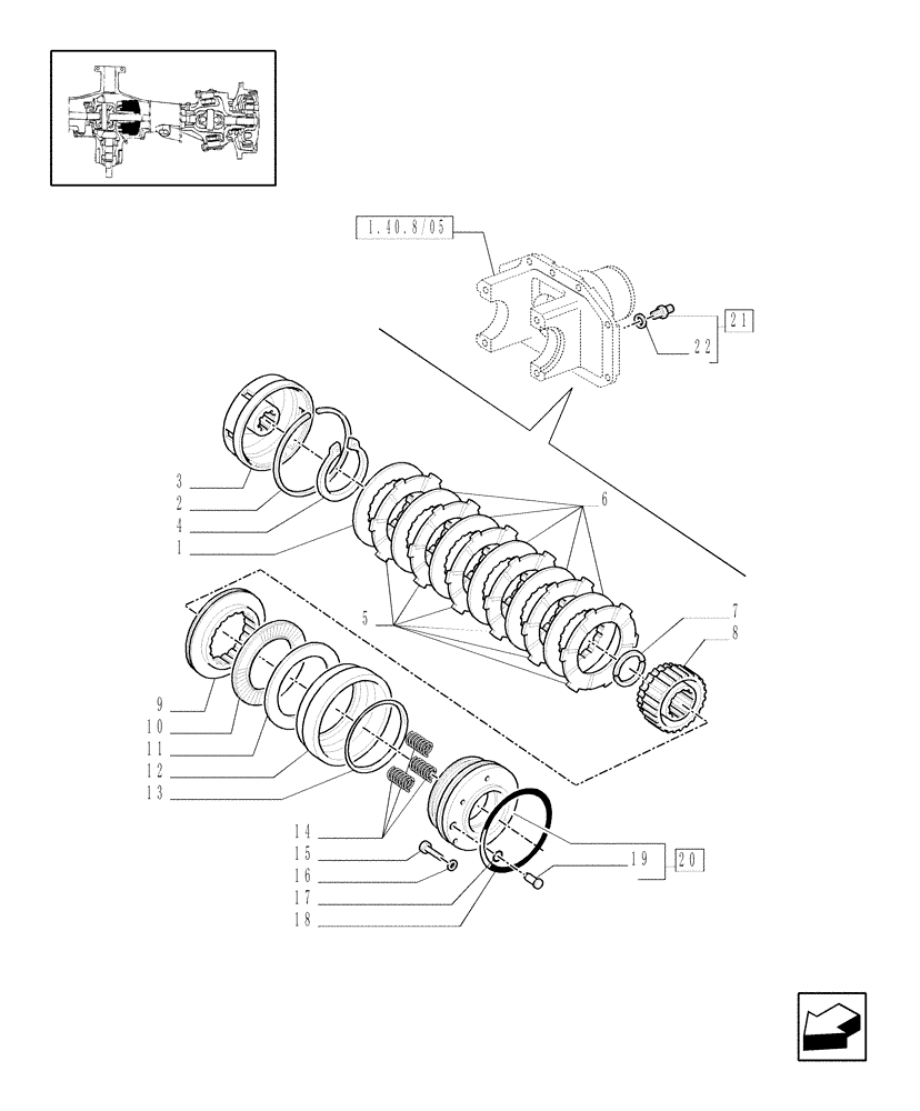 Схема запчастей Case IH MXM120 - (1.40.8/09) - (VAR.518) CLASS 4 4WD FRONT AXLE WITH "TERRALOCK" - HYDRAULIC DIFFERENTIAL LOCK (04) - FRONT AXLE & STEERING